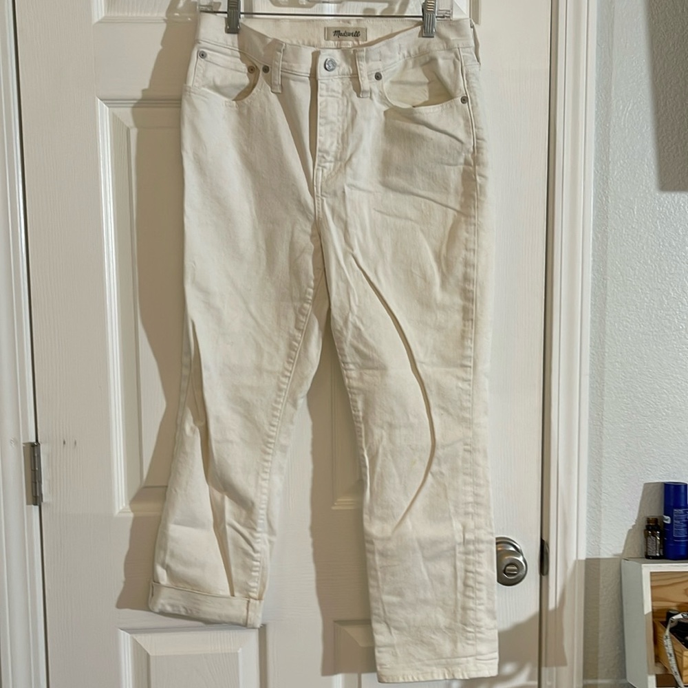 Madewell white straight crop size 30